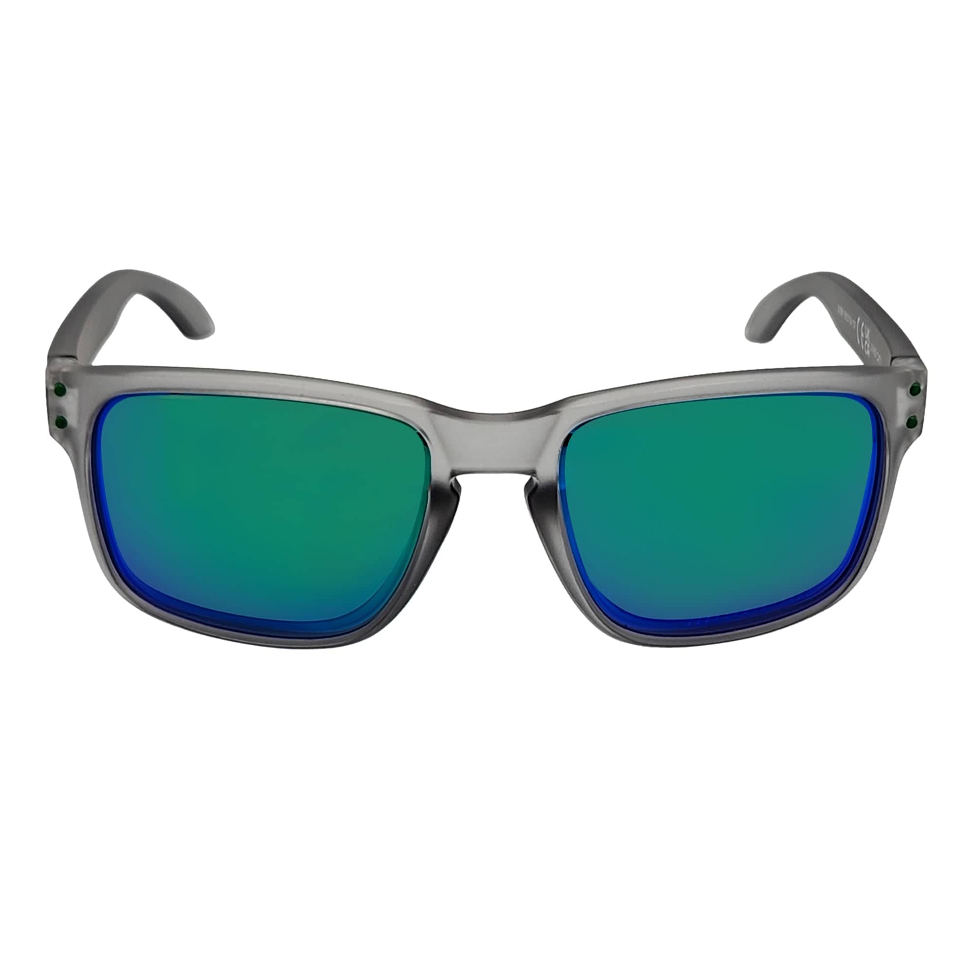 HALLBROOK - Polarized Modern Sports Sunglasses Frost Gray Green Mirror