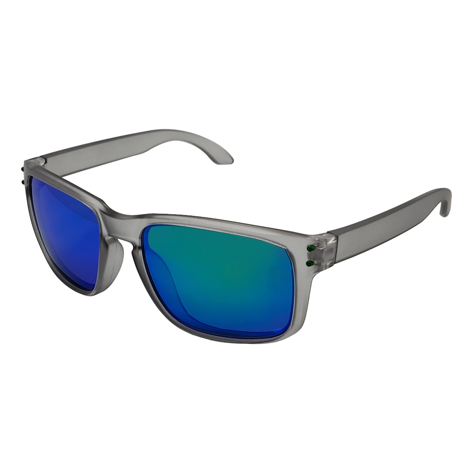 HALLBROOK - Polarized Modern Sports Sunglasses Frost Gray Green Mirror