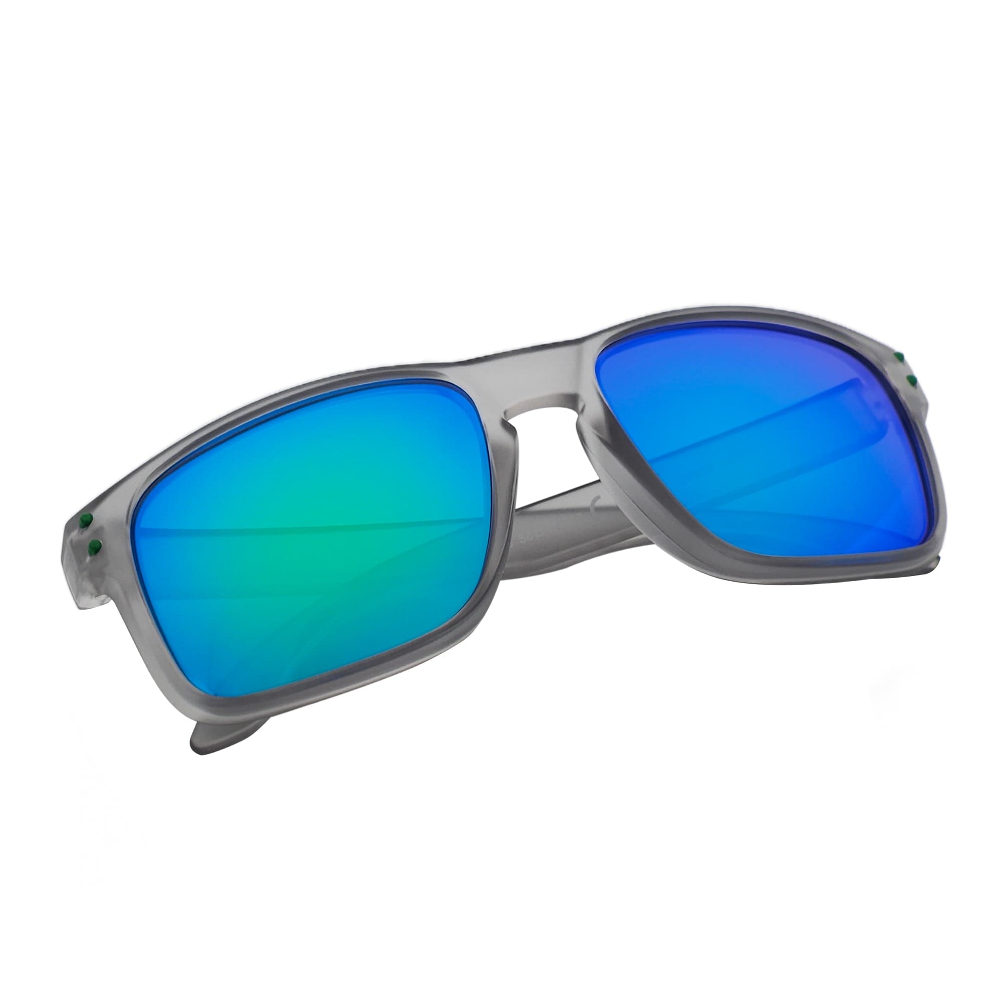 HALLBROOK - Polarized Modern Sports Sunglasses Frost Gray Green Mirror