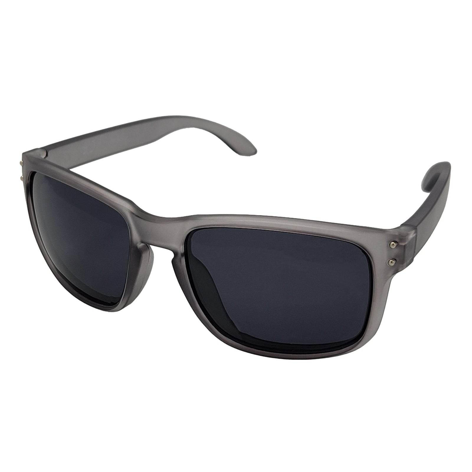 HALLBROOK - Polarized Modern Sports Horn Sunglasses Frost Gray Smoke Tint