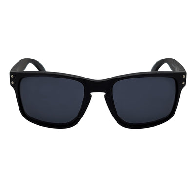 HALLBROOK - Polarized Modern Sports Sunglasses Matte Black Dark Smoke