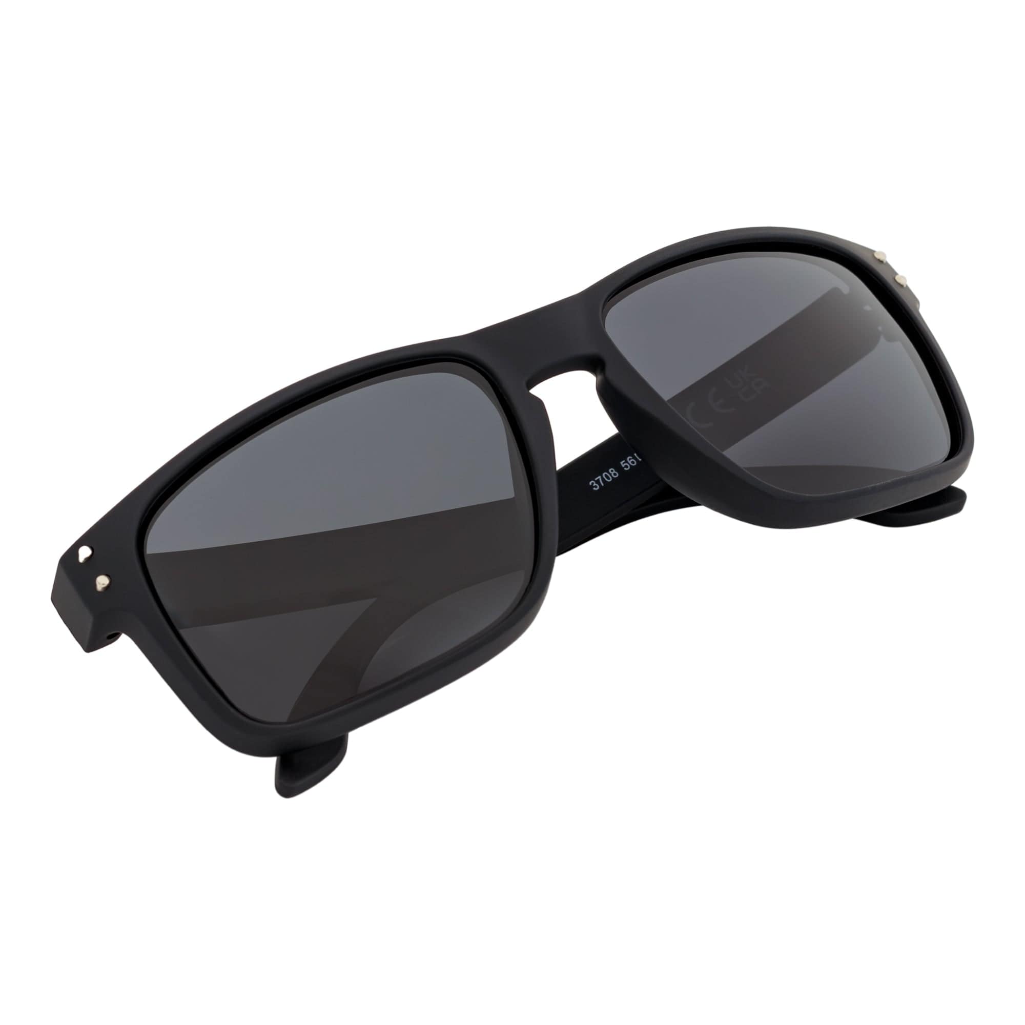 HALLBROOK - Polarized Modern Sports Sunglasses Matte Black Dark Smoke