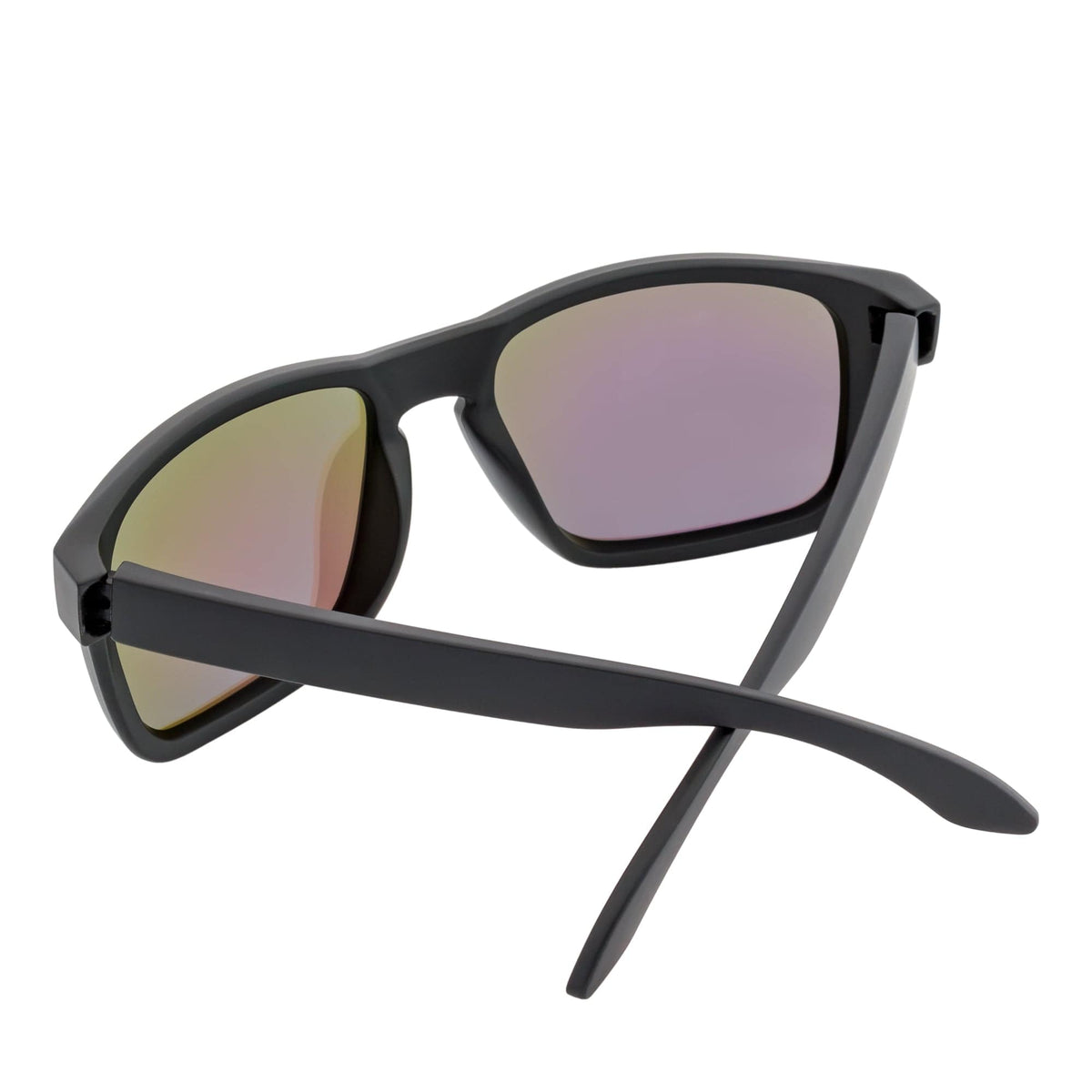 HALLBROOK - Polarized Modern Sports Horn Sunglasses Matte Black Green Mirror