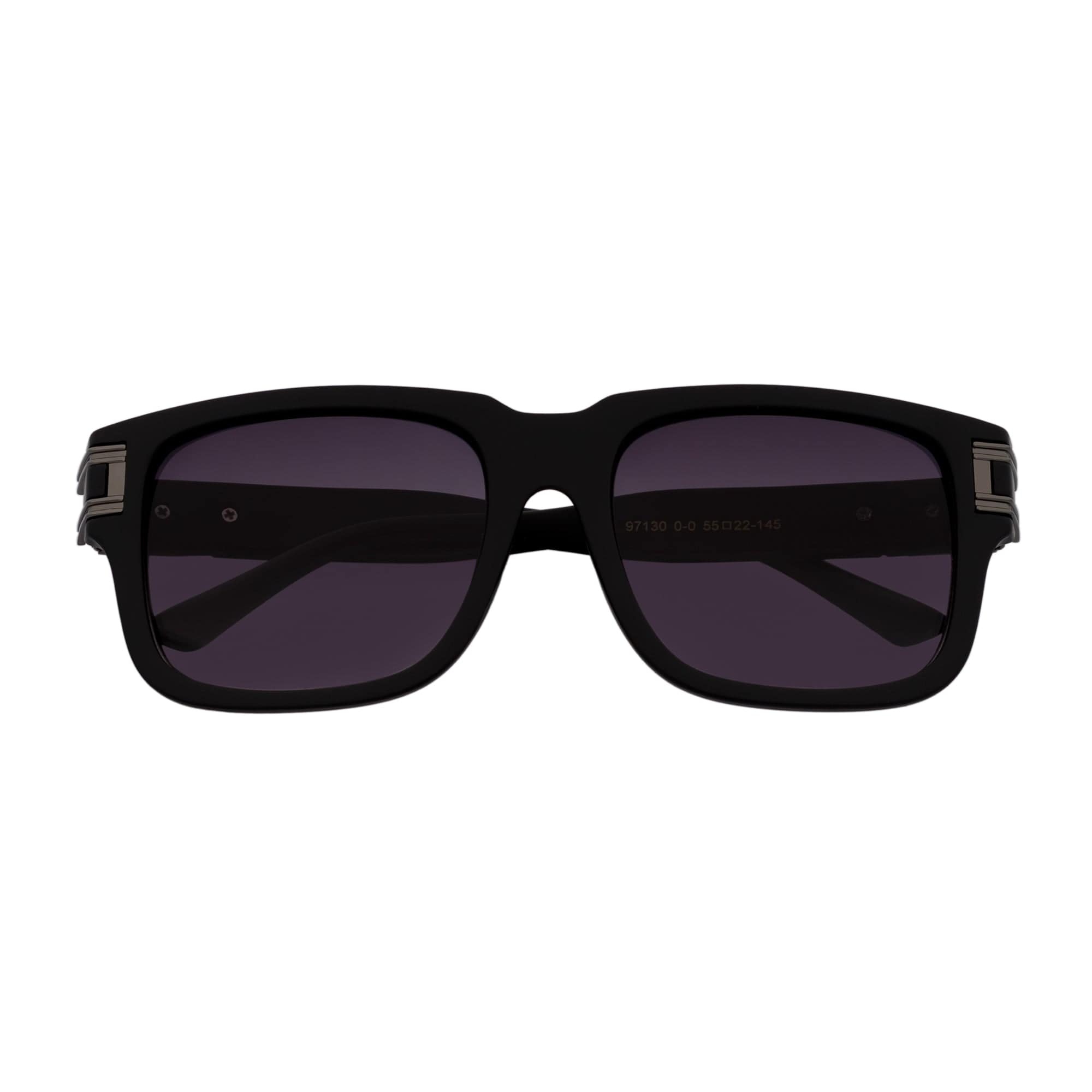 IMPERIAL - Square Two - Tone Metal Accent Square Sunglasses Black - Gunmetal Lavender