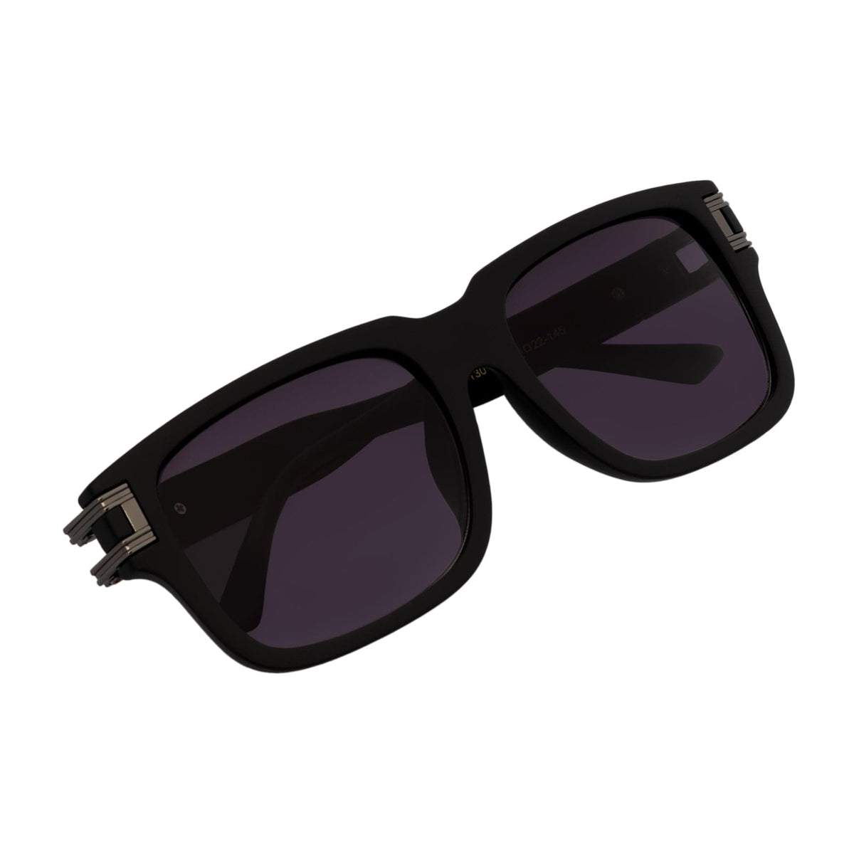 IMPERIAL - Square Two - Tone Metal Accent Square Sunglasses Black - Gunmetal Lavender - MorspecsM1024-1