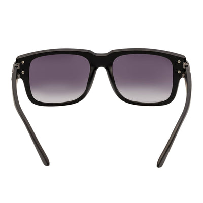 IMPERIAL - Square Two - Tone Metal Accent Square Sunglasses Black - Gunmetal Lavender