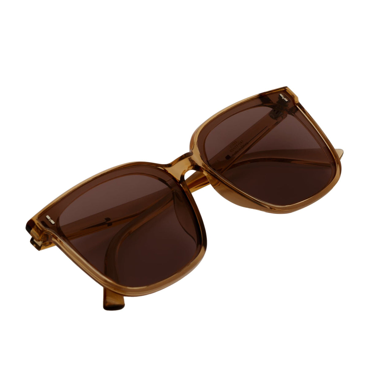 KARA - Polarized Womens Oversize Square Cat Eye Sunglasses Clear Brown Amber - MorspecsM1044-3