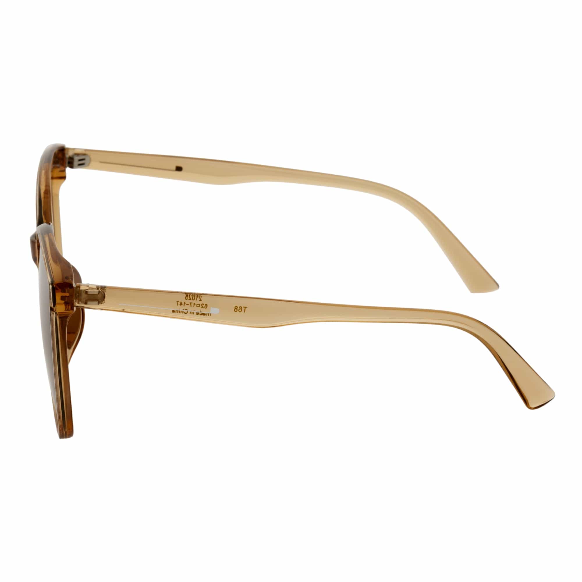 KARA - Polarized Womens Oversize Square Cat Eye Sunglasses Clear Brown Amber - MorspecsM1044-3