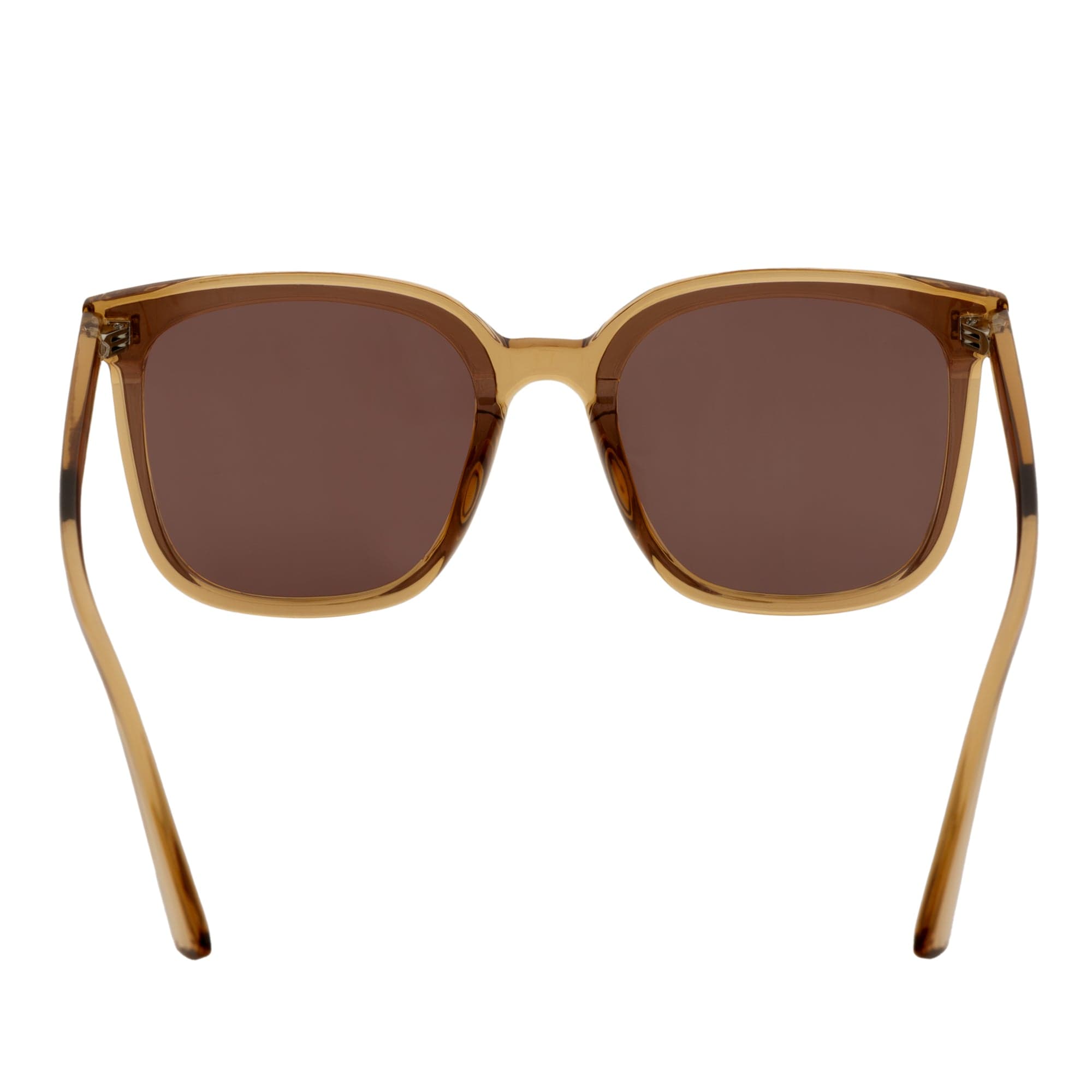 KARA - Polarized Womens Oversize Square Cat Eye Sunglasses Clear Brown Amber