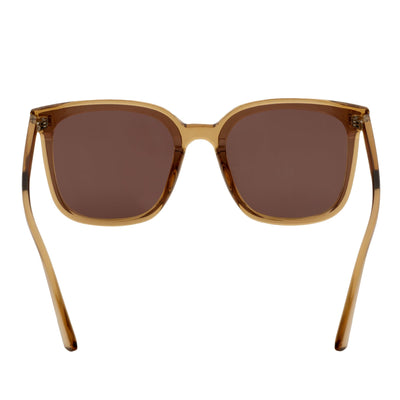 KARA - Polarized Womens Oversize Square Cat Eye Sunglasses Clear Brown Amber