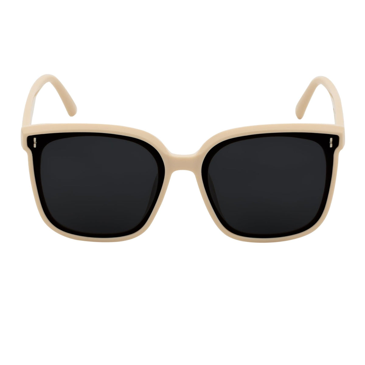 KARA - Polarized Womens Oversize Square Cat Eye Sunglasses Creme Smoke