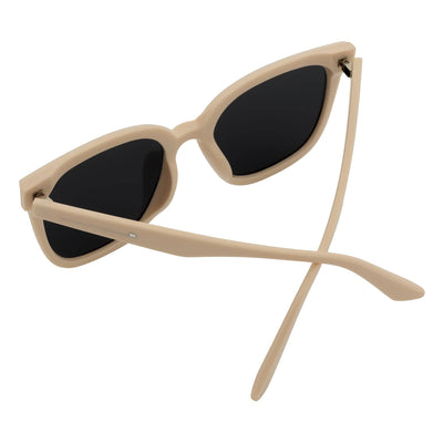 KARA - Polarized Womens Oversize Square Cat Eye Sunglasses Creme Smoke