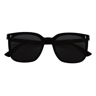 KARA - Polarized Womens Oversize Square Cat Eye Sunglasses Gloss Black Smoke