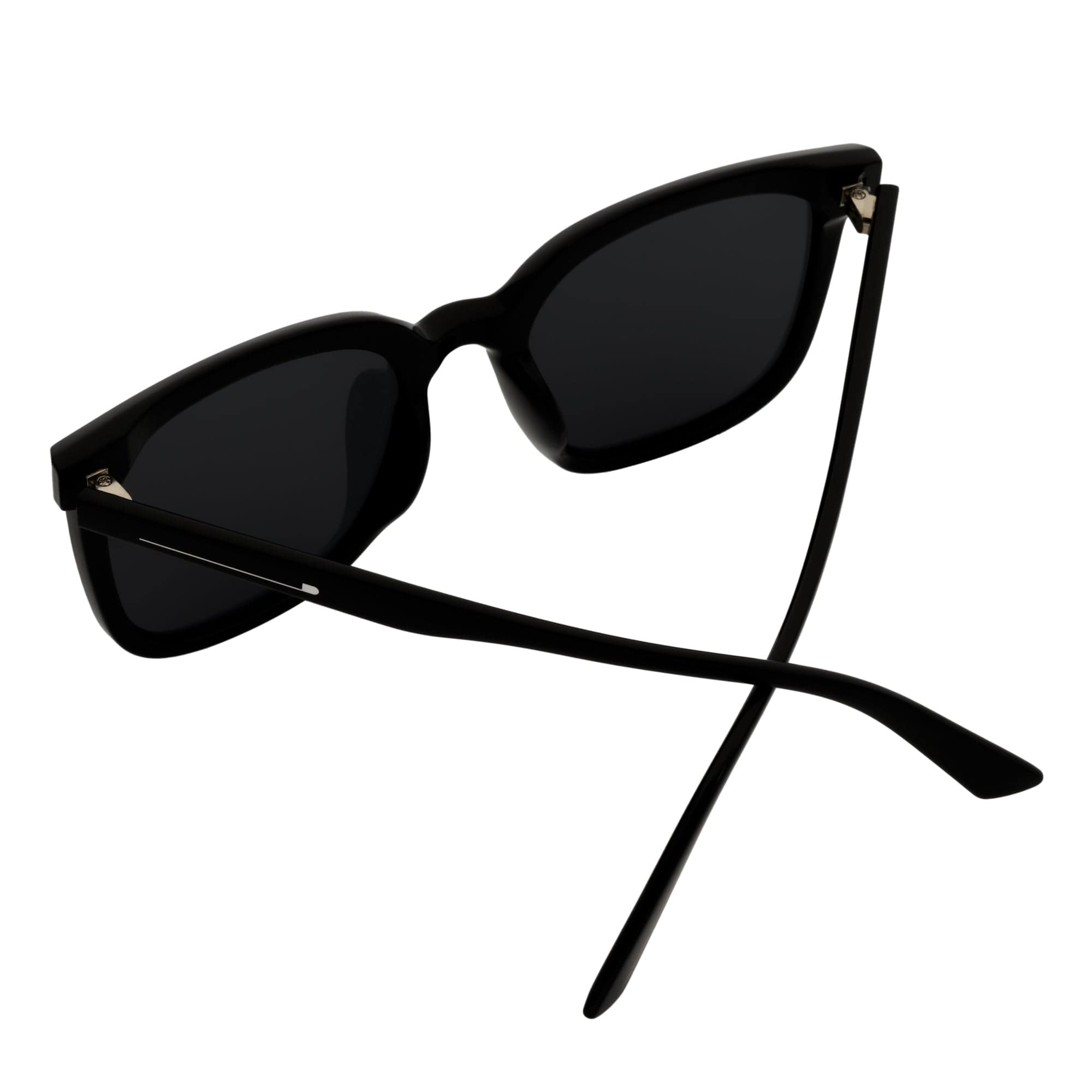KARA - Polarized Womens Oversize Square Cat Eye Sunglasses Gloss Black Smoke