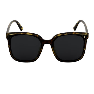 KARA - Polarized Womens Oversize Cat Eye Sunglasses Green Tortoise Smoke