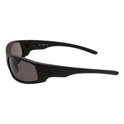 KASTOR - Modern Rectangle Sports Wraparound Sunglasses Matte Black Smoke