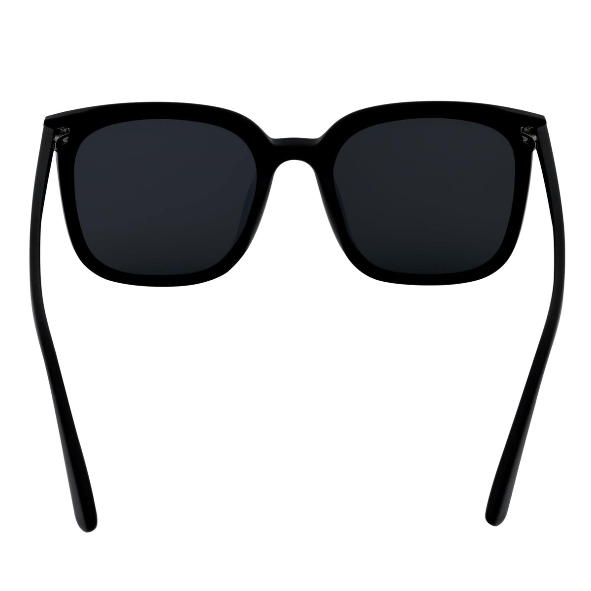 KATE - Womens Polarized Oversize Square Cat - Eye Sunglasses Black Smoke