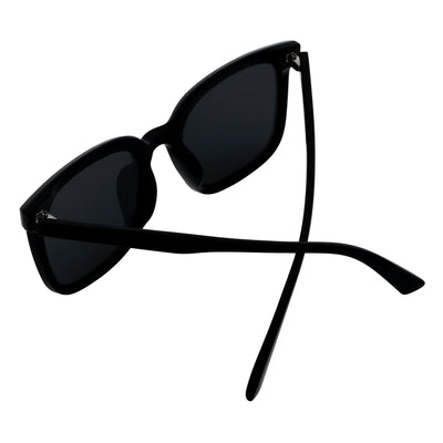 KATE - Womens Polarized Oversize Square Cat - Eye Sunglasses Black Smoke