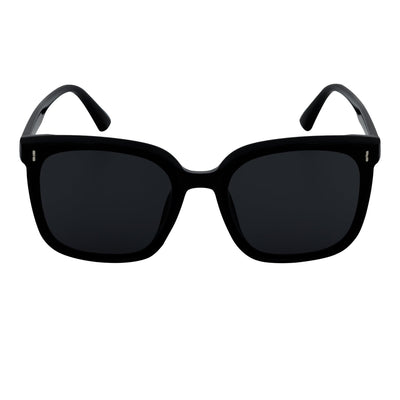KATE - Womens Polarized Oversize Square Cat - Eye Sunglasses Black Smoke