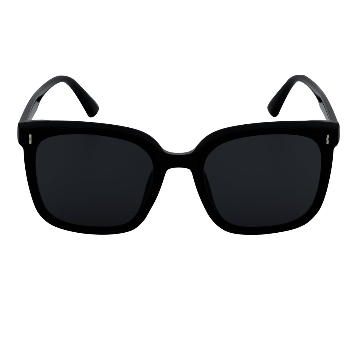 KATE - Womens Polarized Oversize Square Cat - Eye Sunglasses Black Smoke
