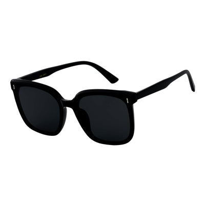 KATE - Womens Polarized Oversize Square Cat - Eye Sunglasses Black Smoke