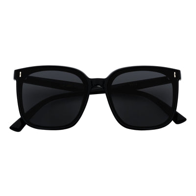 KATE - Womens Polarized Oversize Square Cat - Eye Sunglasses Black Smoke
