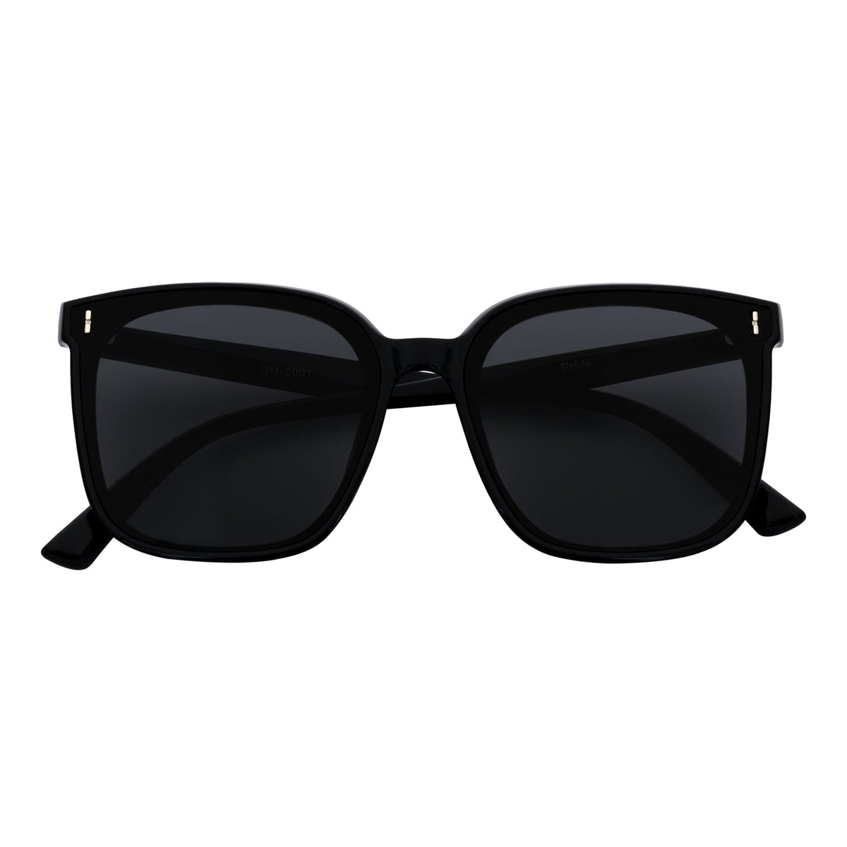 KATE - Womens Polarized Oversize Square Cat - Eye Sunglasses Black Smoke