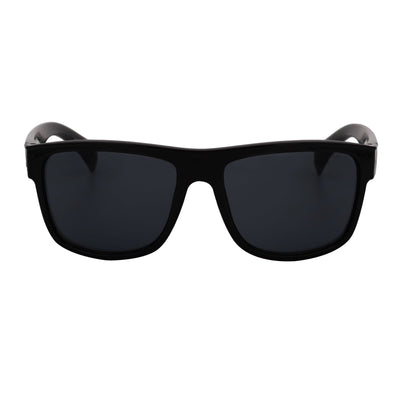 KENT - Modern Flat Top Horn Rimmed Sunglasses Gloss Black Dark Smoke Tint
