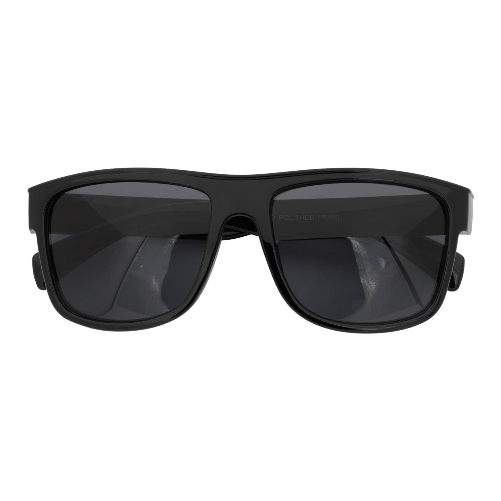 KENT - Modern Flat Top Horn Rimmed Sunglasses Gloss Black Dark Smoke Tint