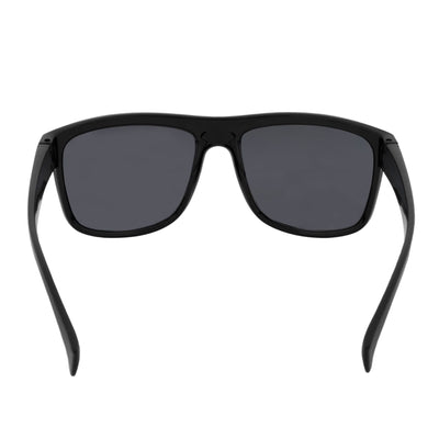 KENT - Modern Flat Top Horn Rimmed Sunglasses Gloss Black Dark Smoke Tint