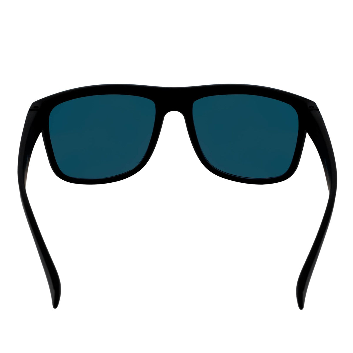 KENT - Modern Flat Top Horn Rimmed Sunglasses Matte Black Orange Mirror