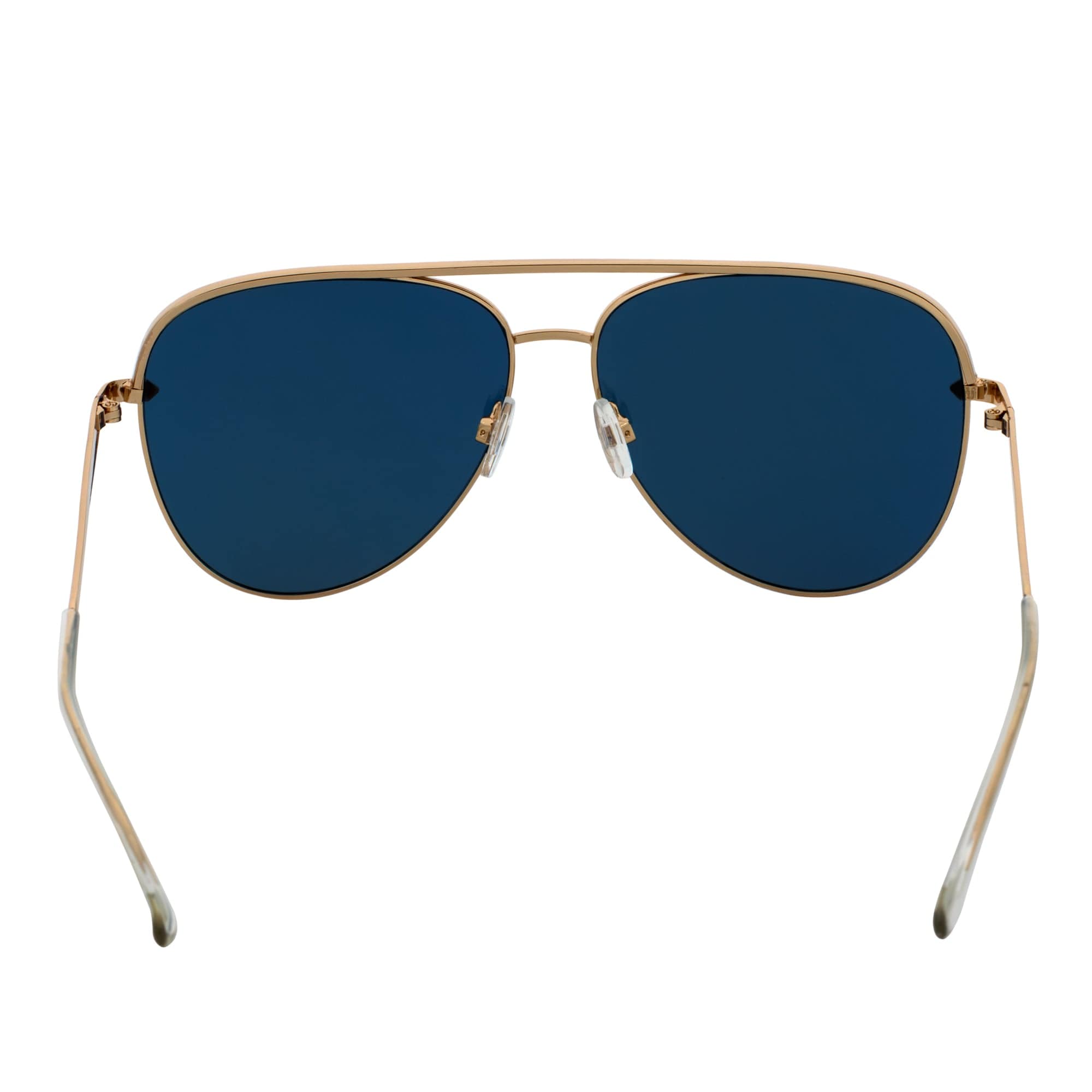 KEY - Oversize Large Flat Lens Metal Aviator Sunglasses Gold Rose Pink Mirror