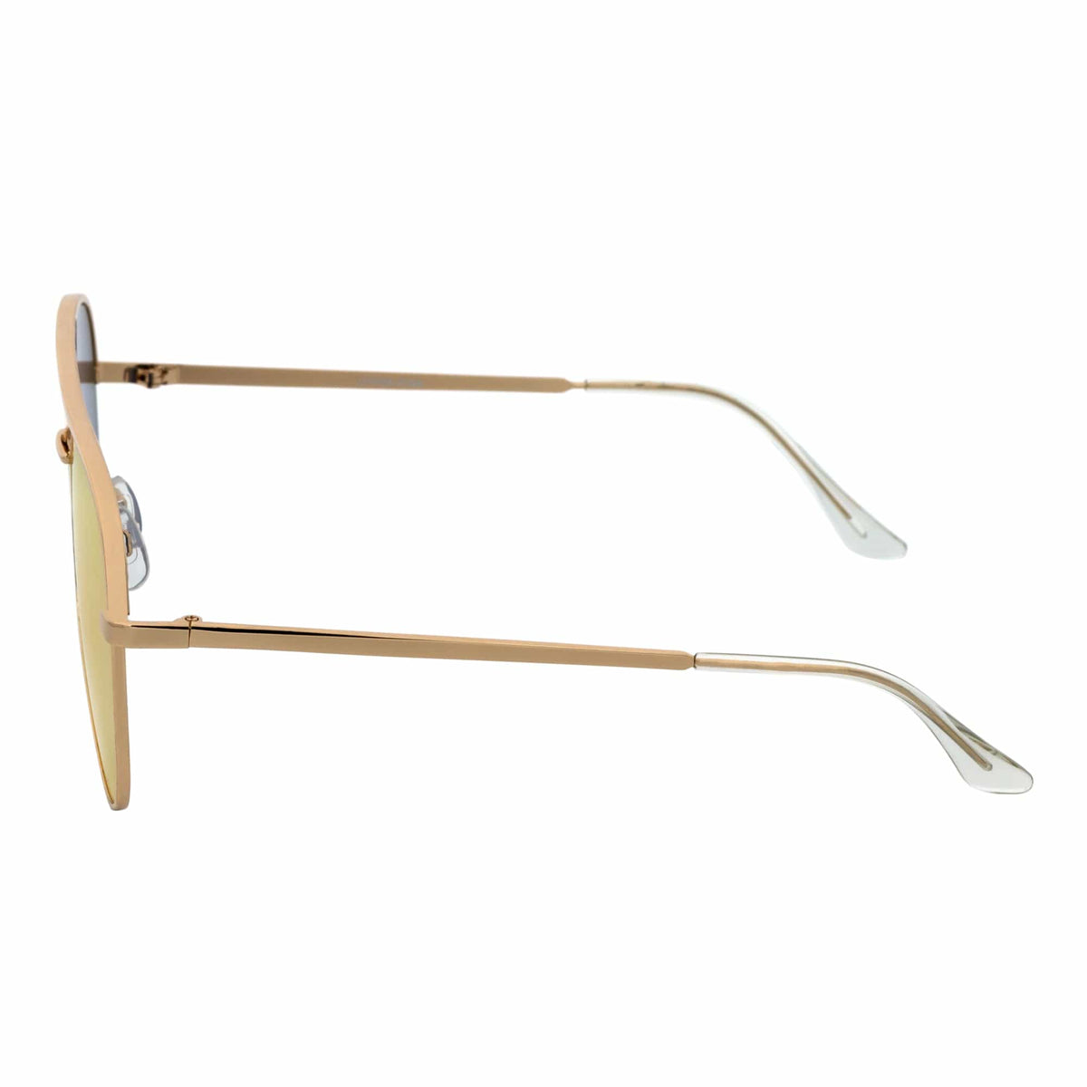 KEY - Oversize Large Flat Lens Metal Aviator Sunglasses Gold Rose Pink Mirror