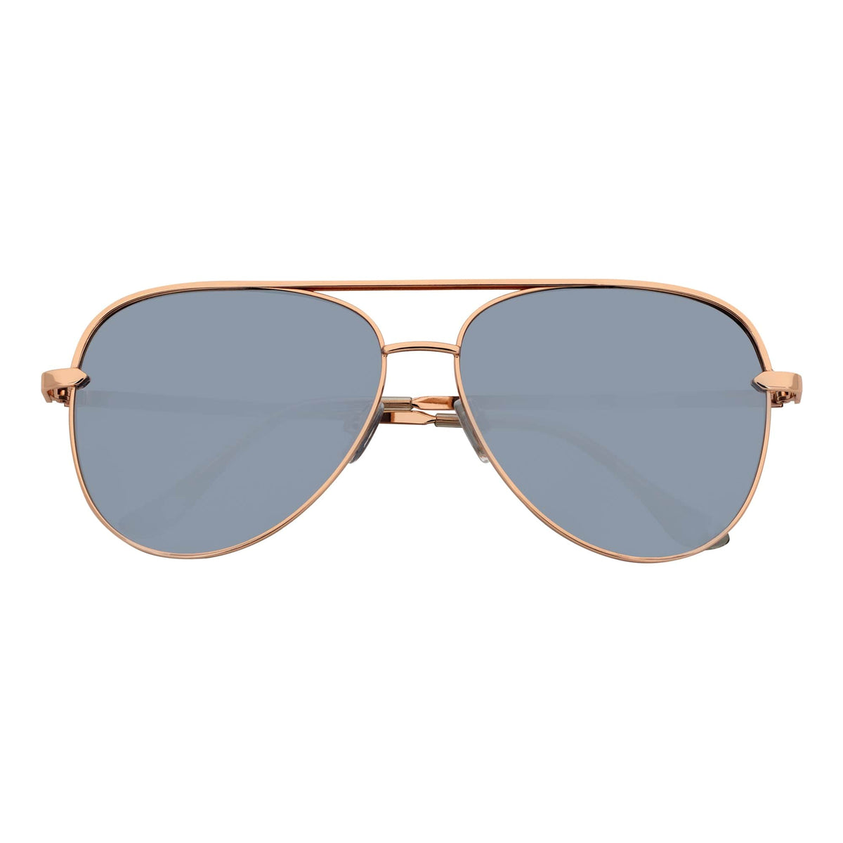 KEY - Oversize Large Flat Lens Metal Aviator Sunglasses Gold Silver Mirror