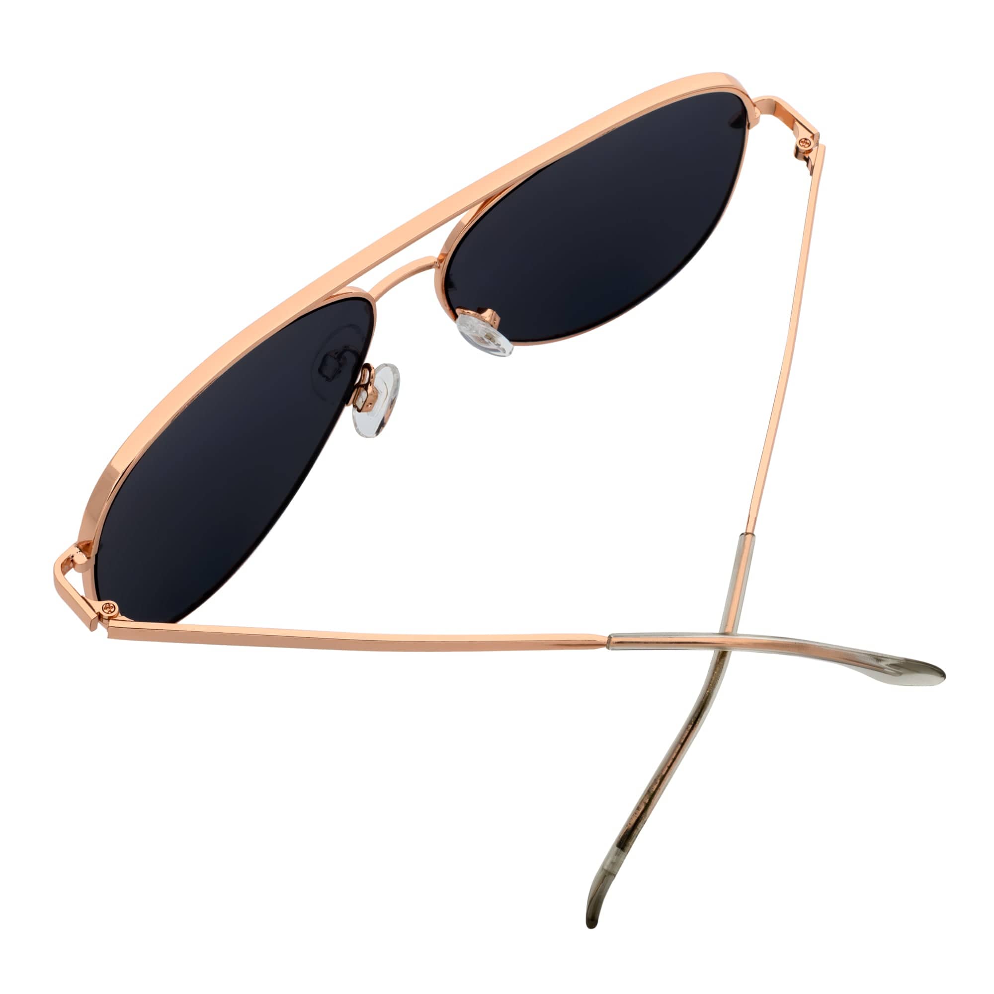 KEY - Oversize Large Flat Lens Metal Aviator Sunglasses Gold Silver Mirror