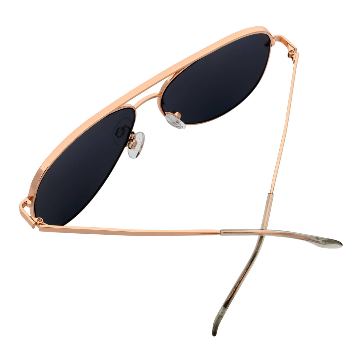 KEY - Oversize Large Flat Lens Metal Aviator Sunglasses Gold Silver Mirror