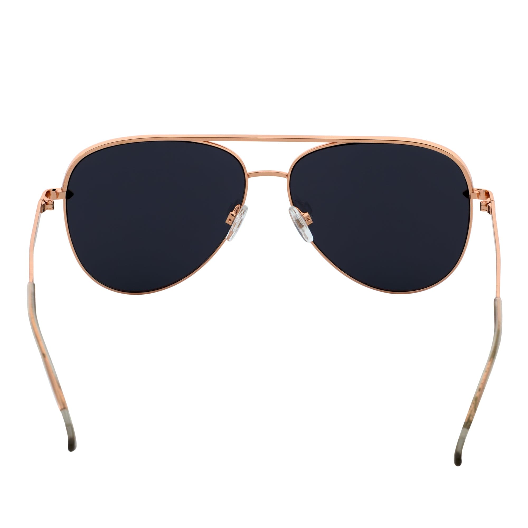 KEY - Oversize Large Flat Lens Metal Aviator Sunglasses Gold Silver Mirror