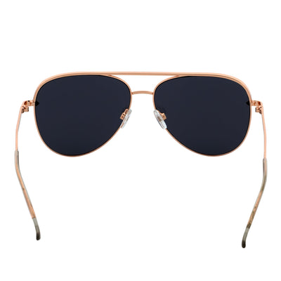 KEY - Oversize Large Flat Lens Metal Aviator Sunglasses Gold Silver Mirror