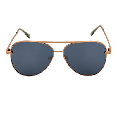 KEY - Oversize Large Flat Lens Metal Aviator Sunglasses Gold Silver Mirror - Morspecs M1040-8