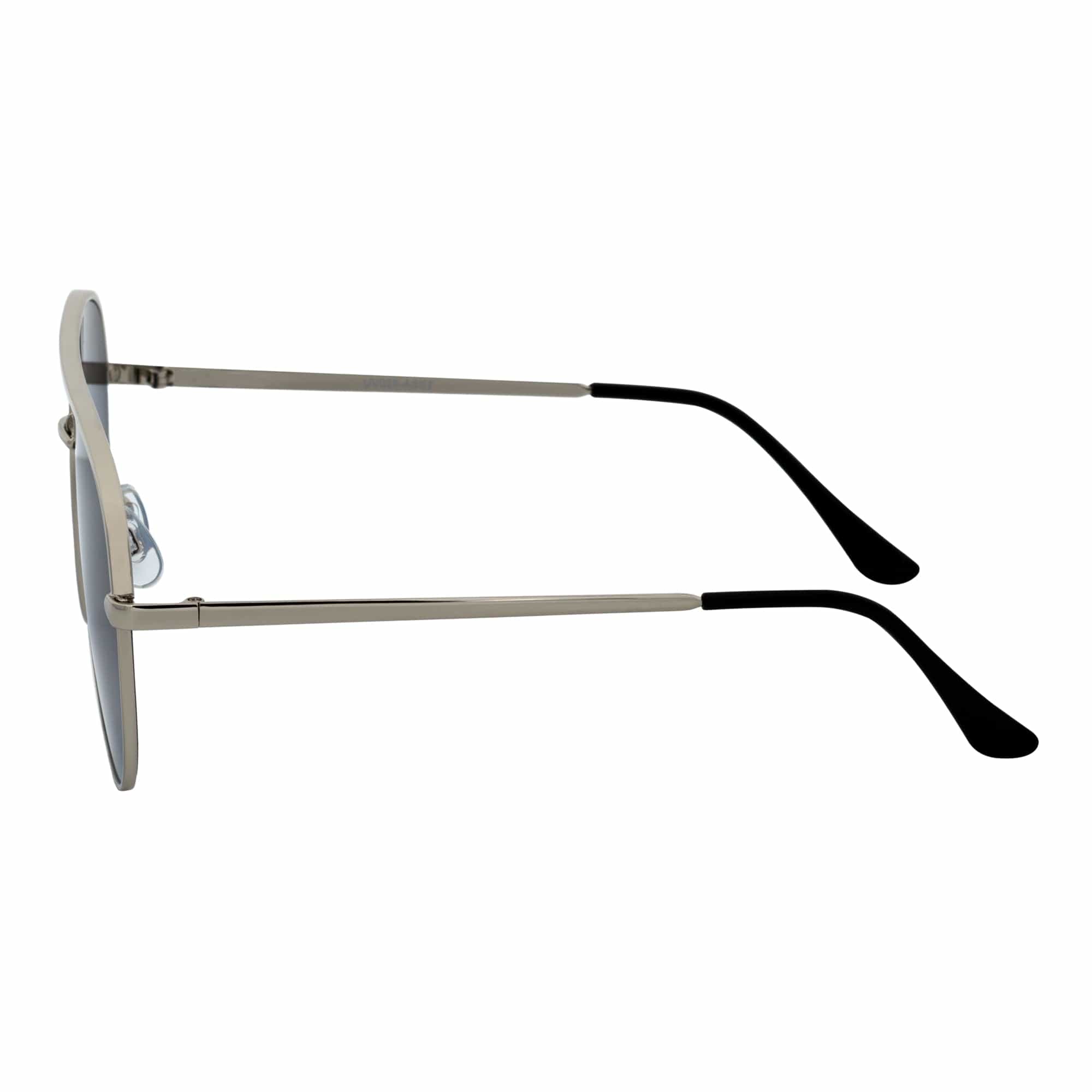 KEY - Oversize Flat Lens Metal Aviator Sunglasses Silver Lavender Blue