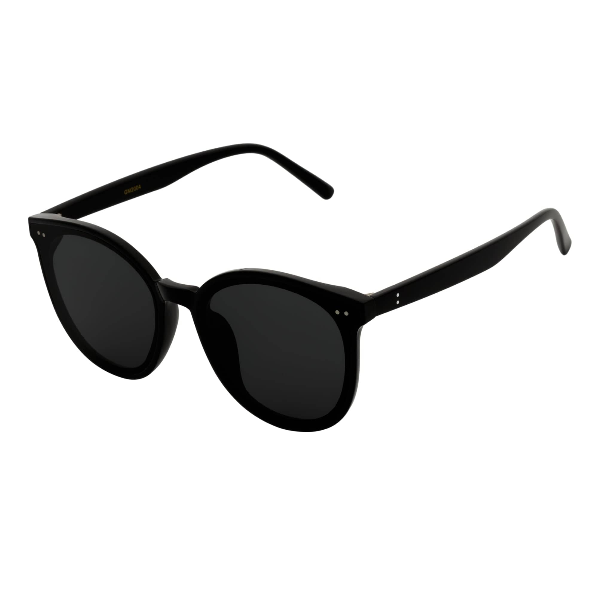 KYLEE - Polarized Womens Oversize 2 Pin Cat Eye Sunglasses Black Smoke