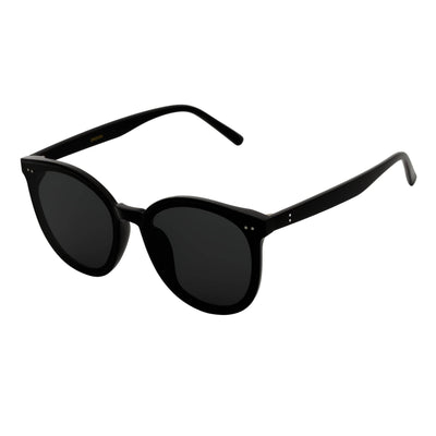 KYLEE - Polarized Womens Oversize 2 Pin Cat Eye Sunglasses Black Smoke