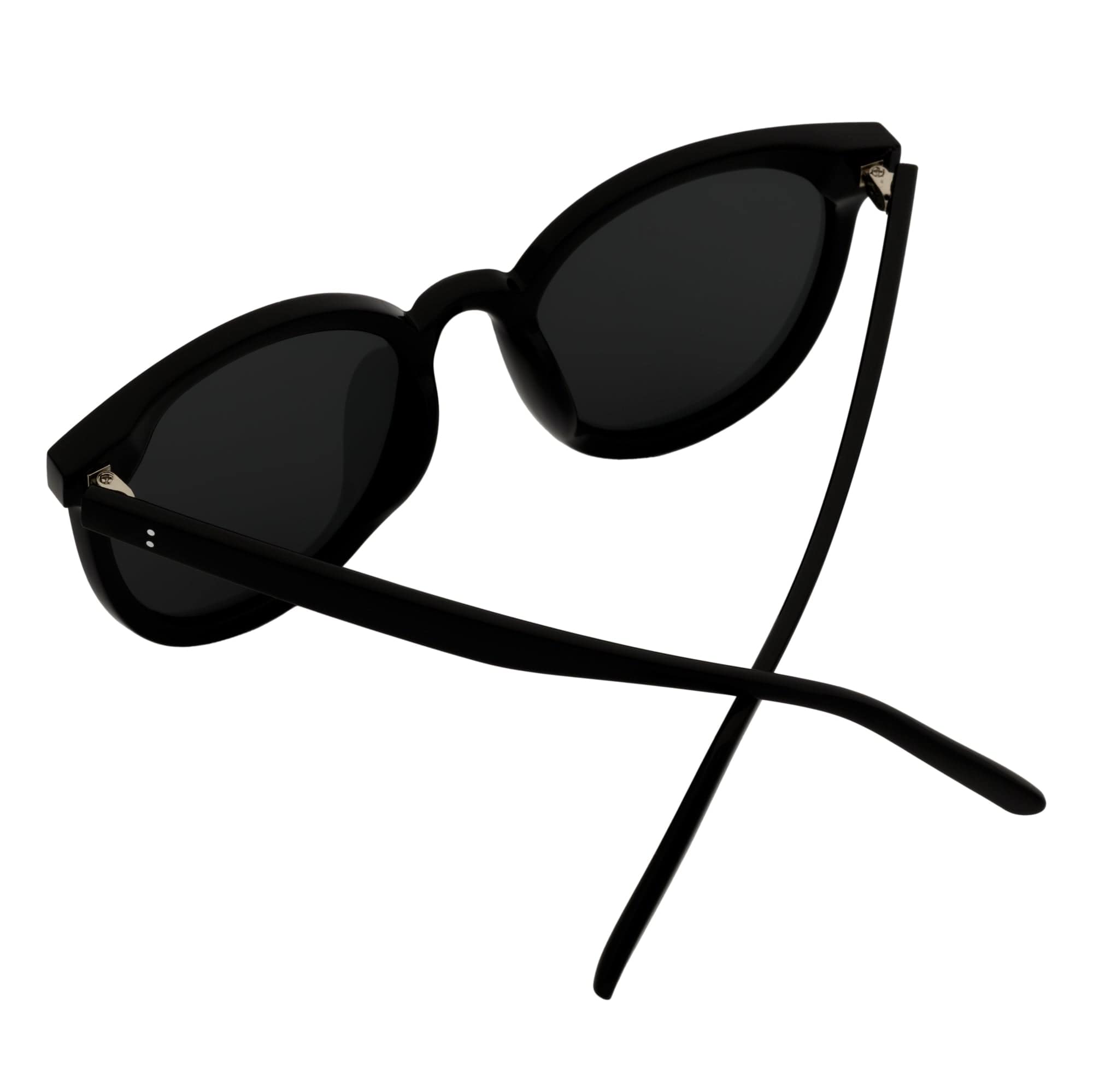 KYLEE - Polarized Womens Oversize 2 Pin Cat Eye Sunglasses Black Smoke