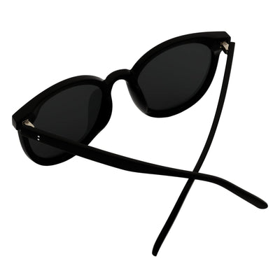 KYLEE - Polarized Womens Oversize 2 Pin Cat Eye Sunglasses Black Smoke