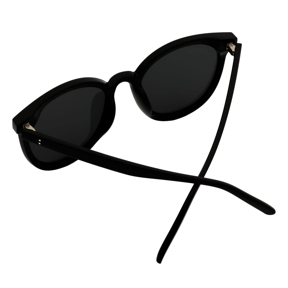 KYLEE - Polarized Womens Oversize 2 Pin Cat Eye Sunglasses Black Smoke