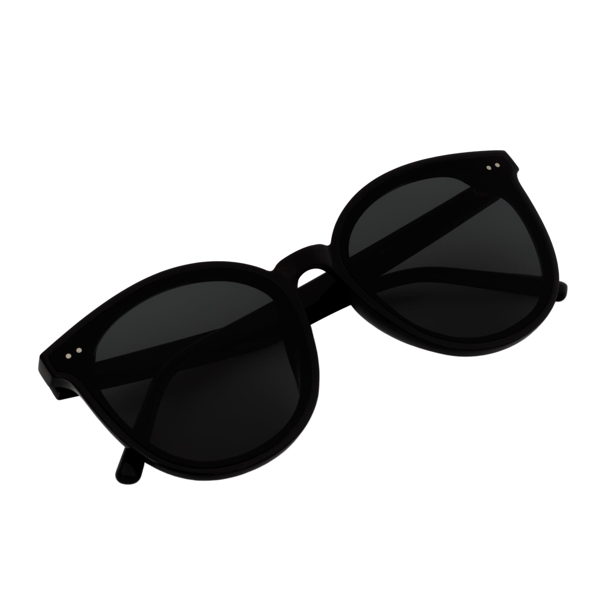 KYLEE - Polarized Womens Oversize 2 Pin Cat Eye Sunglasses Black Smoke