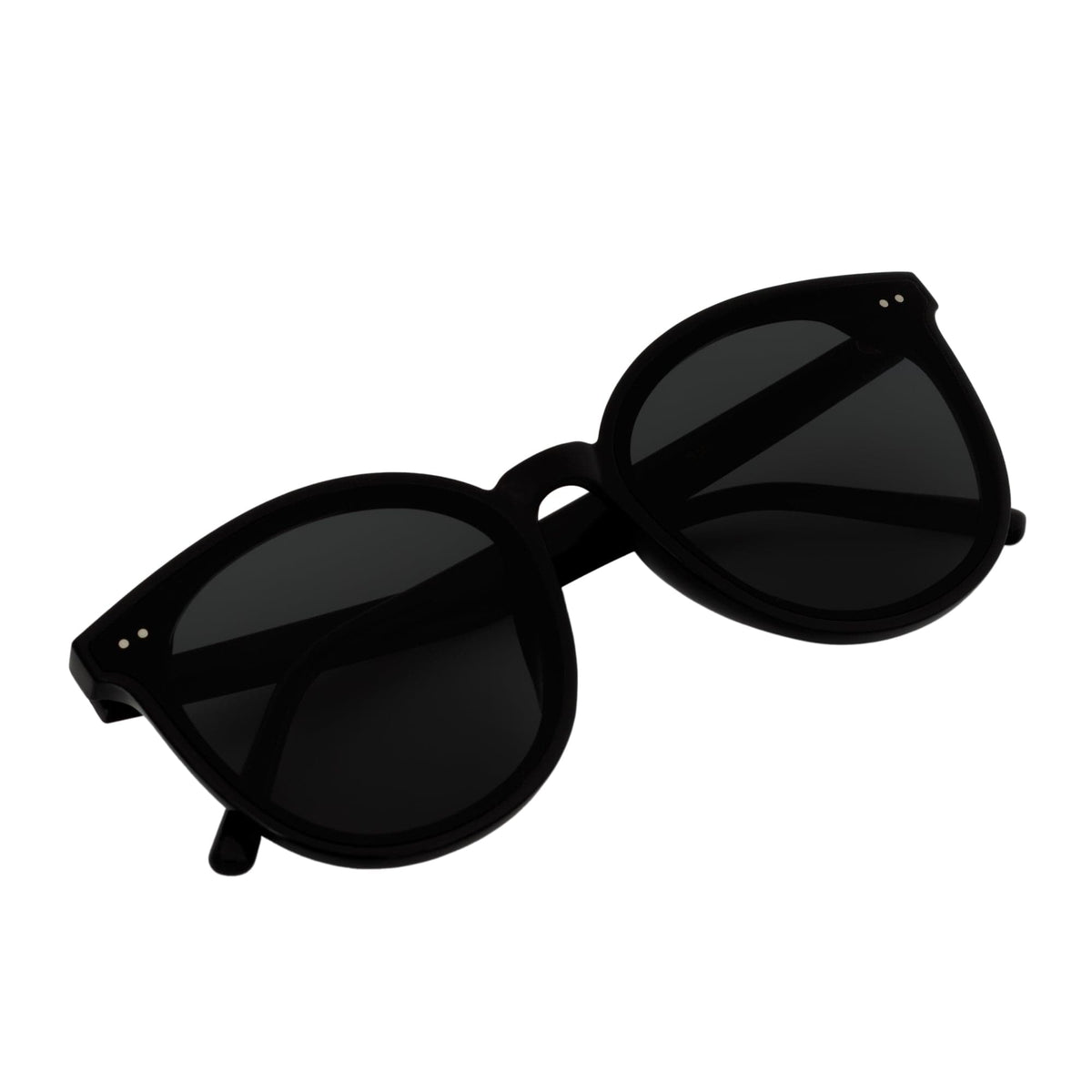 KYLEE - Polarized Womens Oversize 2 Pin Cat Eye Sunglasses Black Smoke