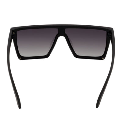 LAZER - Modern Flat Top Rimless Rectangle Sunglasses Soft Matte Black Lavender