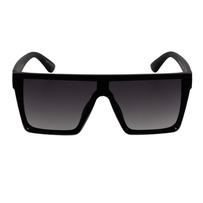 LAZER - Modern Flat Top Rimless Rectangle Sunglasses Soft Matte Black Lavender - MorspecsM1037-2