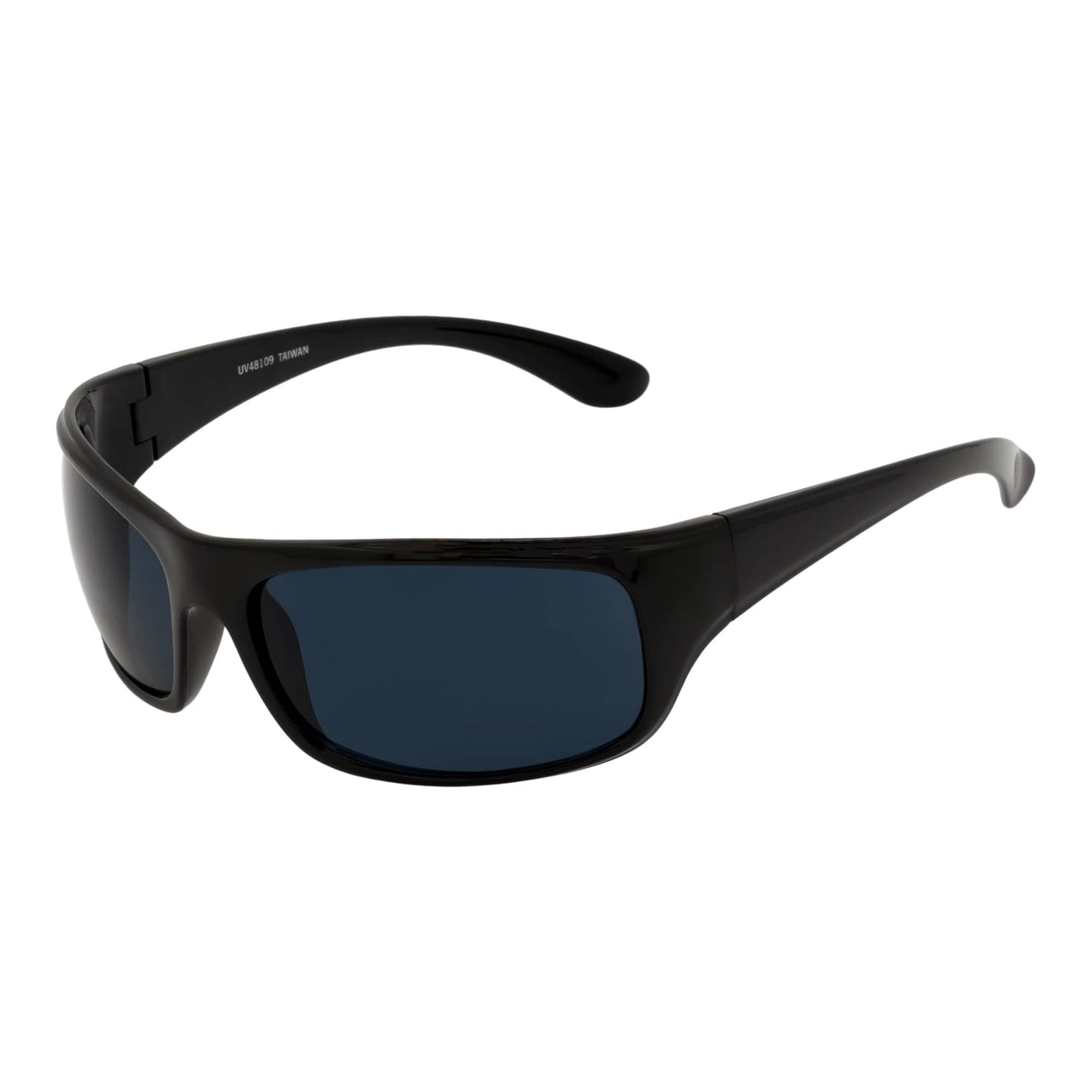 MACHADO - Modern Rectangle Sports Wraparound Sunglasses Gloss Black Dark Smoke - MorspecsM1027-1